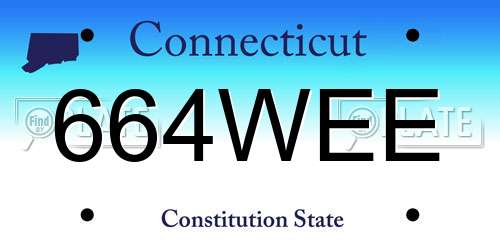 664WEE Connecticut License Plate