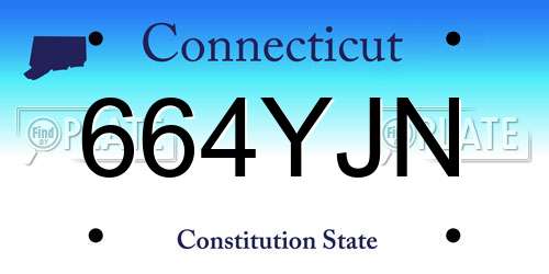 664YJN Connecticut License Plate