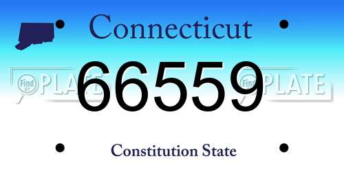 66559 Connecticut License Plate