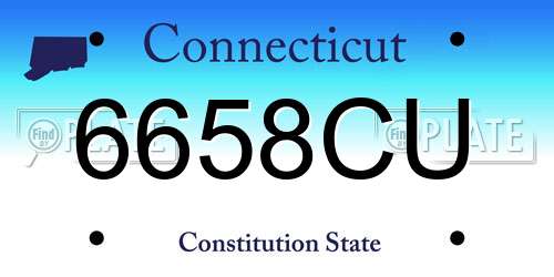 6658CU Connecticut License Plate