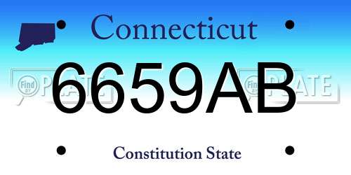 6659AB Connecticut License Plate