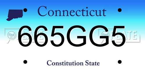 665GG5 Connecticut License Plate