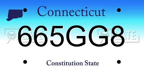 665GG8 Connecticut License Plate