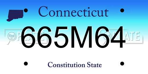 665M64 Connecticut License Plate