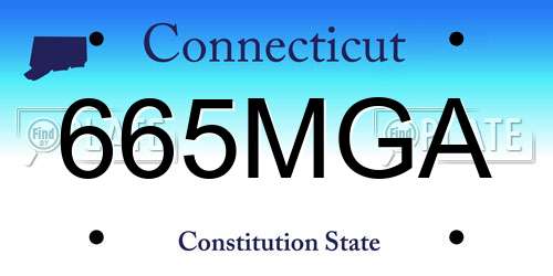 665MGA Connecticut License Plate