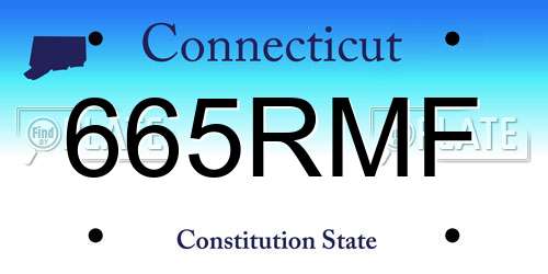 665RMF Connecticut License Plate