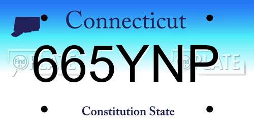 665YNP Connecticut License Plate