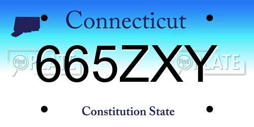665ZXY Connecticut License Plate