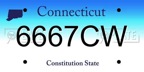 6667CW Connecticut License Plate