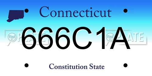 666C1A Connecticut License Plate