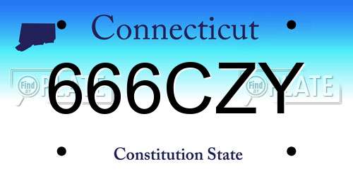 666CZY Connecticut License Plate