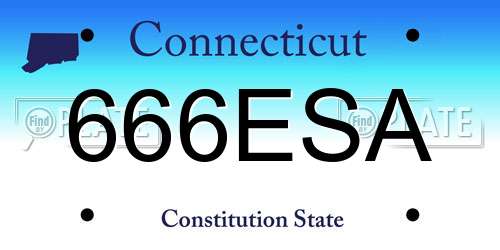 666ESA Connecticut License Plate