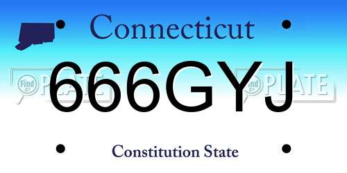 666GYJ Connecticut License Plate