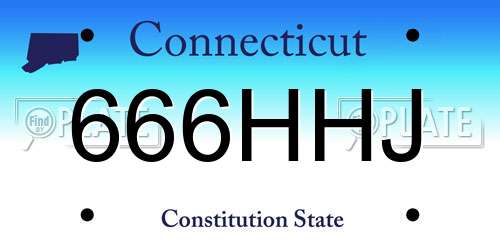 666HHJ Connecticut License Plate