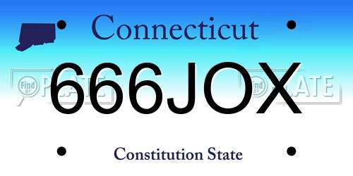 666JOX Connecticut License Plate
