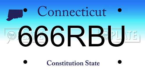 666RBU Connecticut License Plate