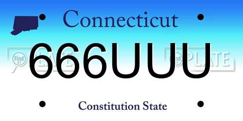 666UUU Connecticut License Plate