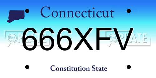 666XFV Connecticut License Plate