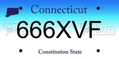 666XVF Connecticut License Plate