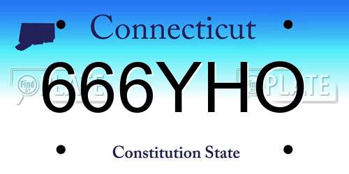 666YHO Connecticut License Plate