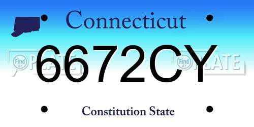 6672CY Connecticut License Plate