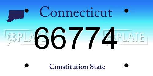 66774 Connecticut License Plate