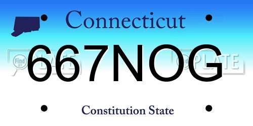 667NOG Connecticut License Plate