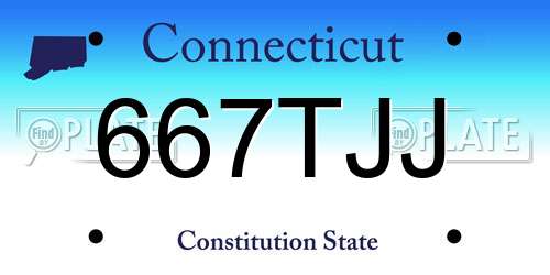 667TJJ Connecticut License Plate