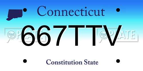 667TTV Connecticut License Plate