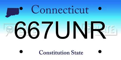 667UNR Connecticut License Plate