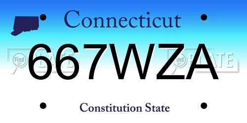 667WZA Connecticut License Plate
