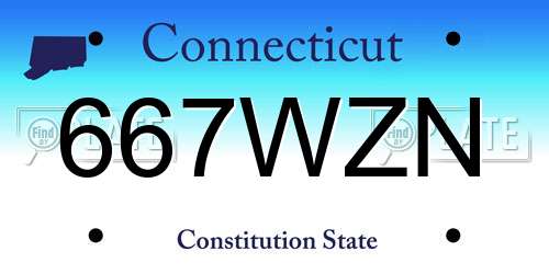 667WZN Connecticut License Plate