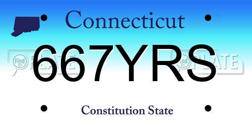 667YRS Connecticut License Plate
