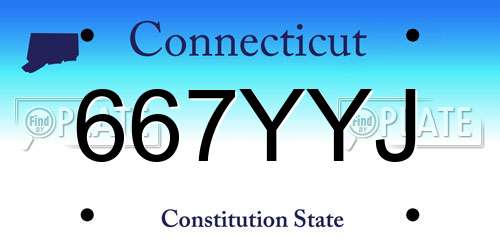 667YYJ Connecticut License Plate