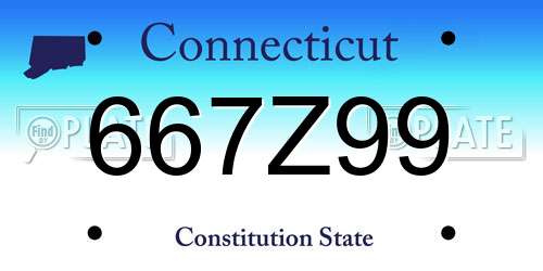 667Z99 Connecticut License Plate