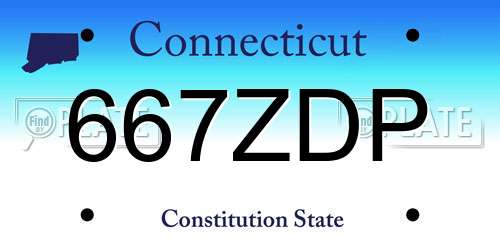667ZDP Connecticut License Plate