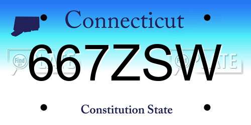 667ZSW Connecticut License Plate