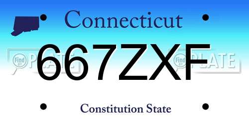 667ZXF Connecticut License Plate