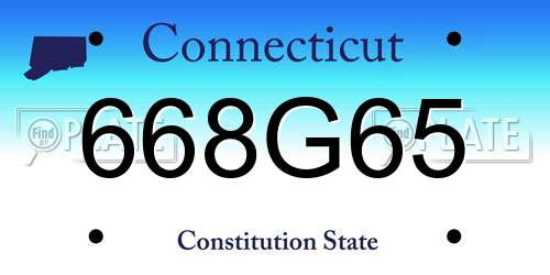668G65 Connecticut License Plate