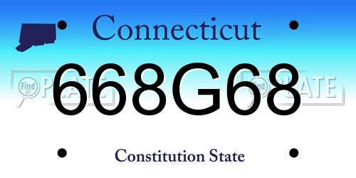 668G68 Connecticut License Plate