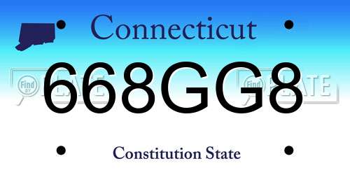668GG8 Connecticut License Plate