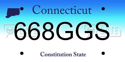 668GGS Connecticut License Plate
