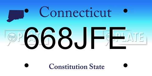 668JFE Connecticut License Plate