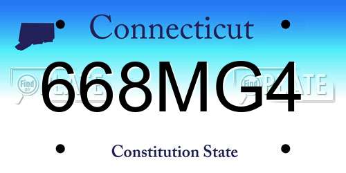 668MG4 Connecticut License Plate