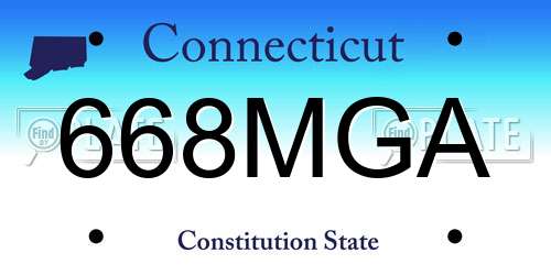 668MGA Connecticut License Plate