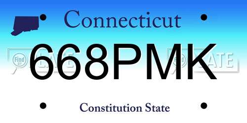 668PMK Connecticut License Plate