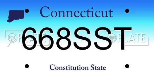 668SST Connecticut License Plate