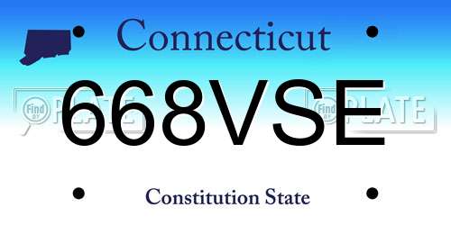 668VSE Connecticut License Plate