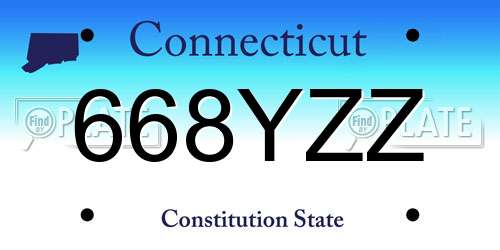 668YZZ Connecticut License Plate