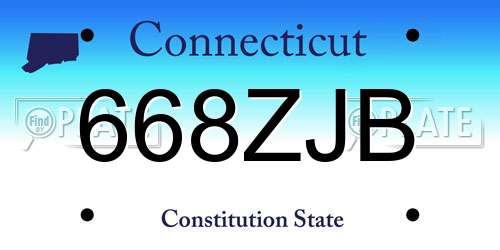 668ZJB Connecticut License Plate